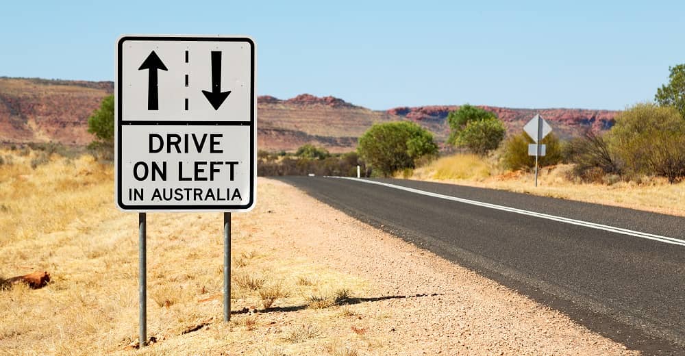 You drive on the left in Australia