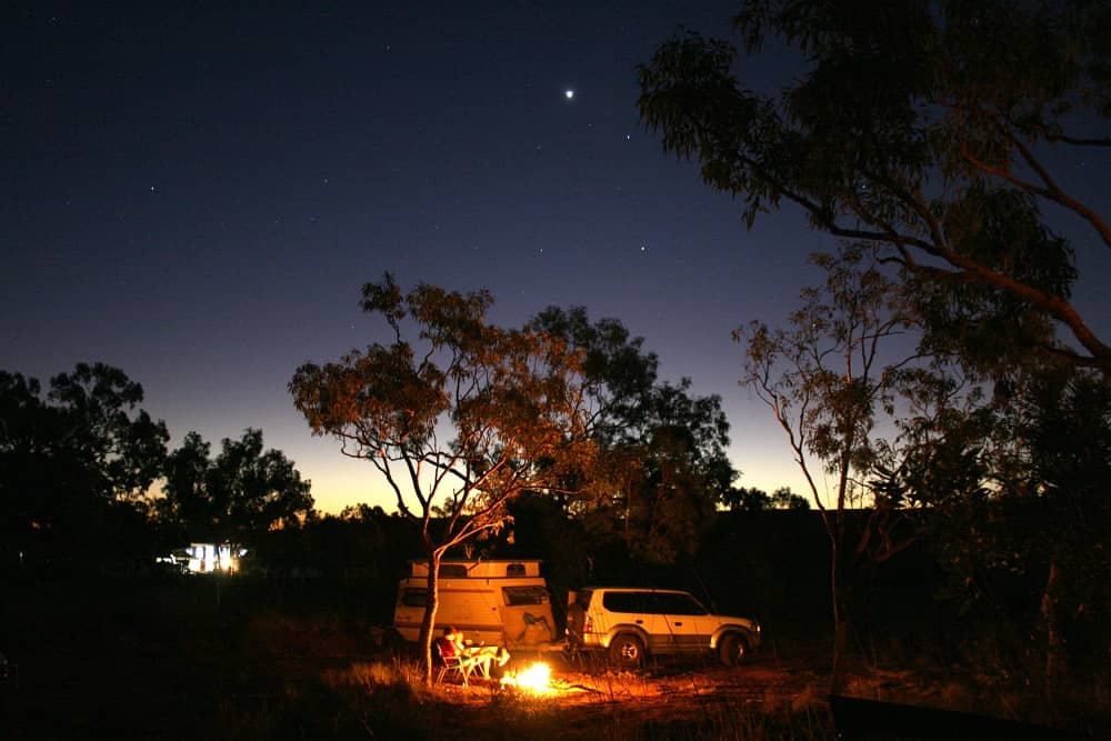 Camping in outback Australia