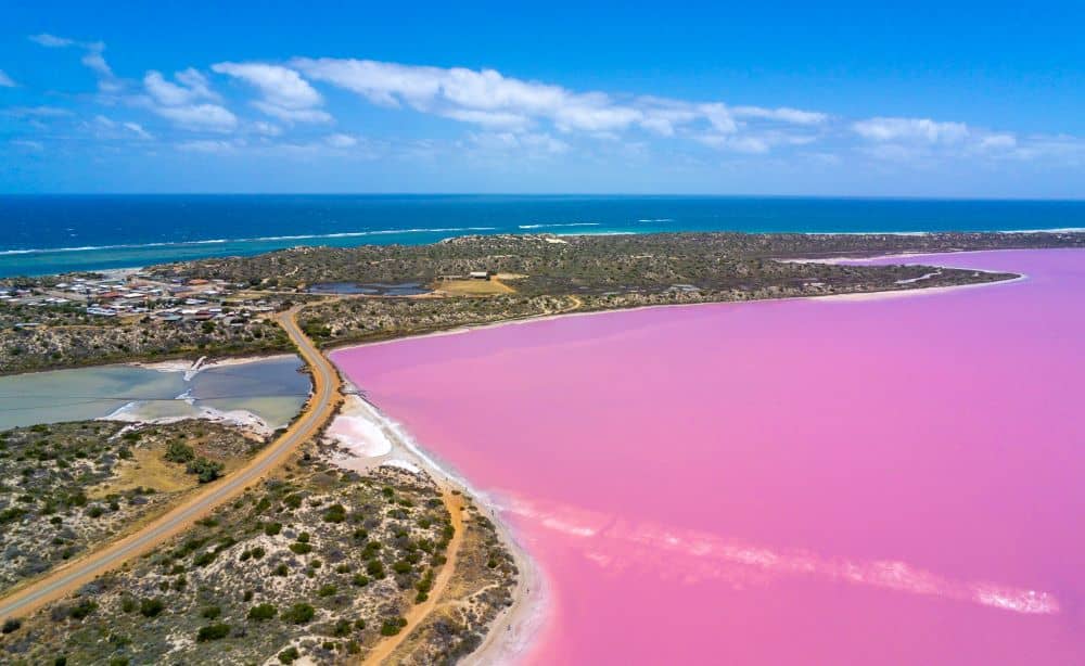 Hutt Lagoon is also famous for its pink waters.