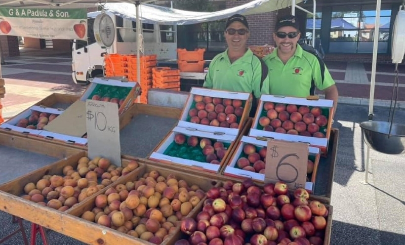 Stall owners at Midland Farmers' Market. 