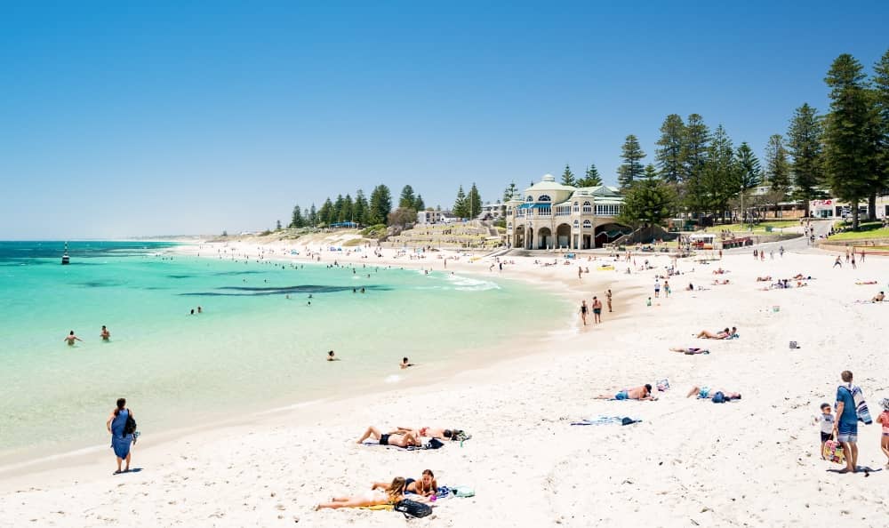 Cottesloe Beach is Perth's iconic coastal gem with golden sands and azure waters, ideal for swimming, surfing, and basking in the sun.